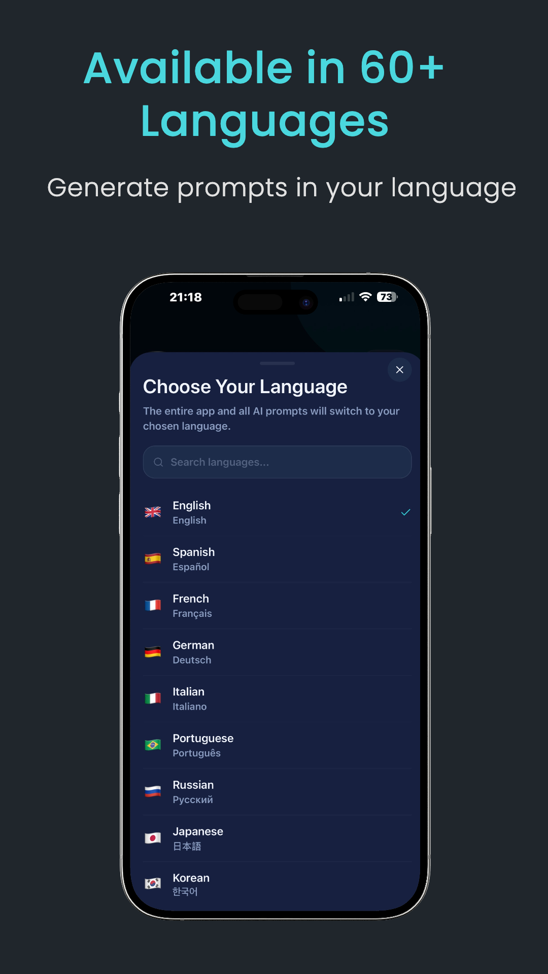 Available in 60+ Languages